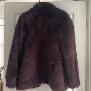 Maroon fur coat